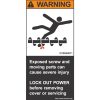 severe duty safety label: Warning - Exposed screw and movoing parts can cause severe injury
