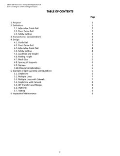 Safety Best Practices - Design of Spill Guarding for Unit Handling Conveyors - Table of Contents