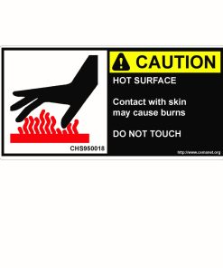 CAUTION Hot Surface safety label image
