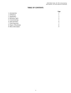 table of contents CEMA Safety Guide 08 on Backstops