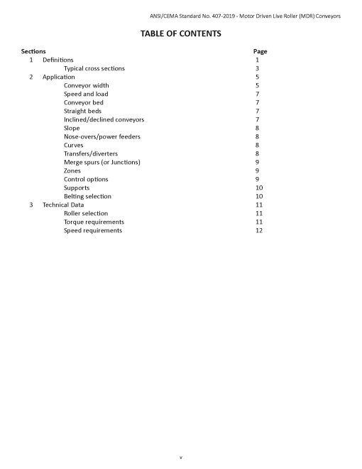 ANSI/CEMA Standard 407-2019 - Table of Contents
