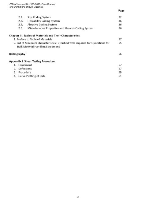 ANSI/CEMA Standard 550-2020 Table of Contents