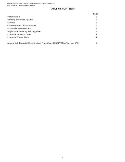 Table of Contents CEMA-576-2021