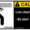 conveyor safety label caution low clearance