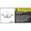 severe duty safety label: Caution - Insure impact cradle is properly set.