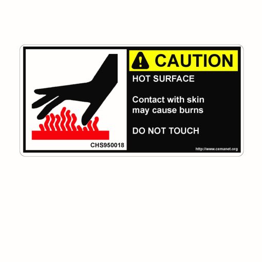 CAUTION Hot Surface safety label image