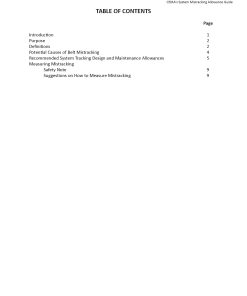 image of Table of Contents for CEMA System Mistracking Allowances Guide