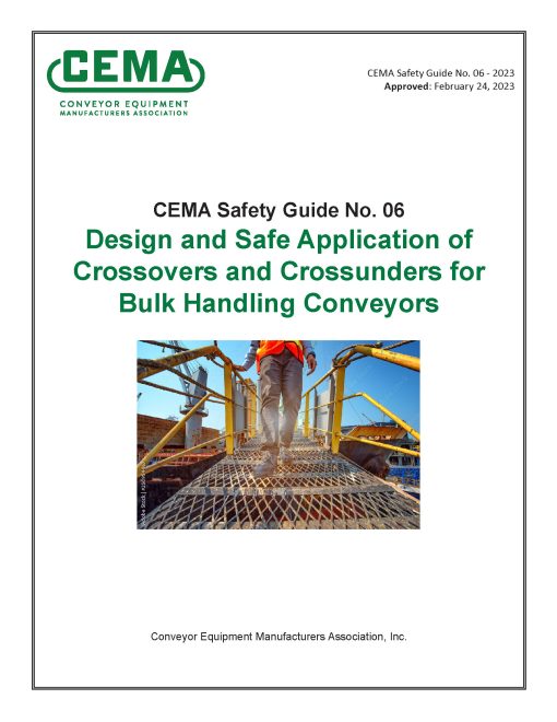 title page CEMA Safety Guide No. 06. Design and Safe Application of Conveyor Crossovers and Crossunders for Bulk Handling Conveyors
