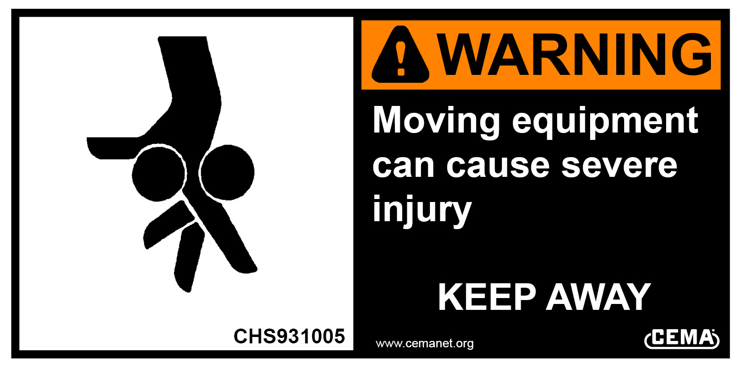 Moving Equipment Warning Label – KEEP AWAY | Horizontal | Regular